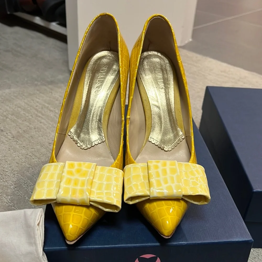 Silvia Lago Paula 100 yellow pump size 38 - Picture 1 of 4